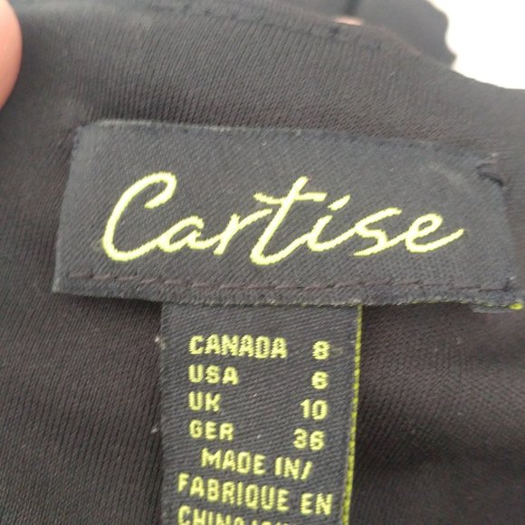 Classy Fitted Formal Black Top All Over Pleated Design Asymmetrical Neckline 8 - Picture 10 of 10